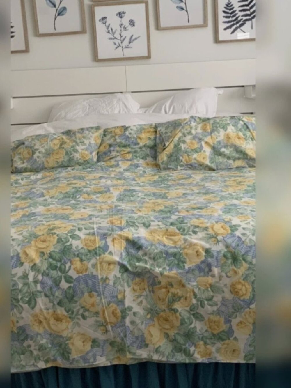 Vintage Sanderson Floral Duvet Cover Set Queen Roses England 3pc